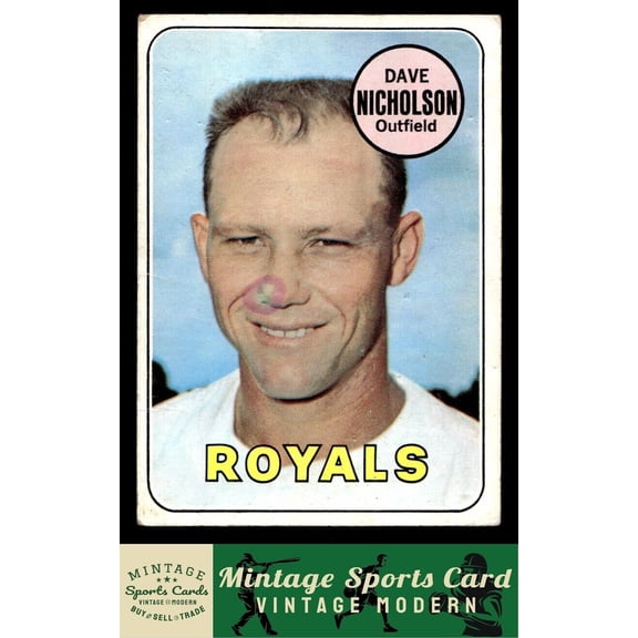 1969 Topps #298 Dave Nicholson Kansas City Royals Baseball Card