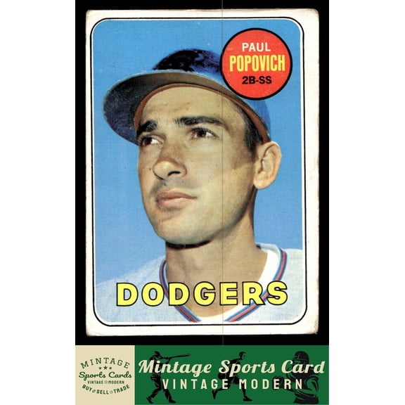 1969 Topps Paul Popovich #47b Light Airbrush