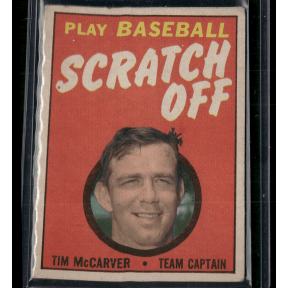 Poor Condition 1969 Topps Tim McCarver Play Baseball Scratch Off Baseball Card