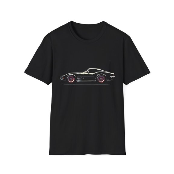 1969 vette T-Shirt – Classic C3 Stingray with Red Wheels Graphic Tee