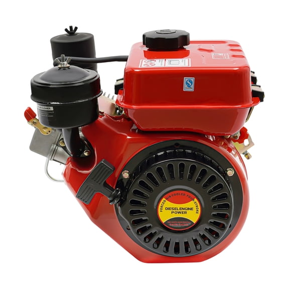 196CC 4-Stroke Single-Cylinder Diesel Engine, 3HP Engine with Air-Cooled Recoil Starter Systemdiesel Engine for Go-Karts, Lawnmowers, Generators, Log Cutters
