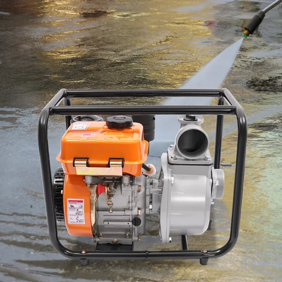 196CC Water Pump W/pipe,4l/1.06gal Diesel Powered 3600rpm Water Transfer Pump