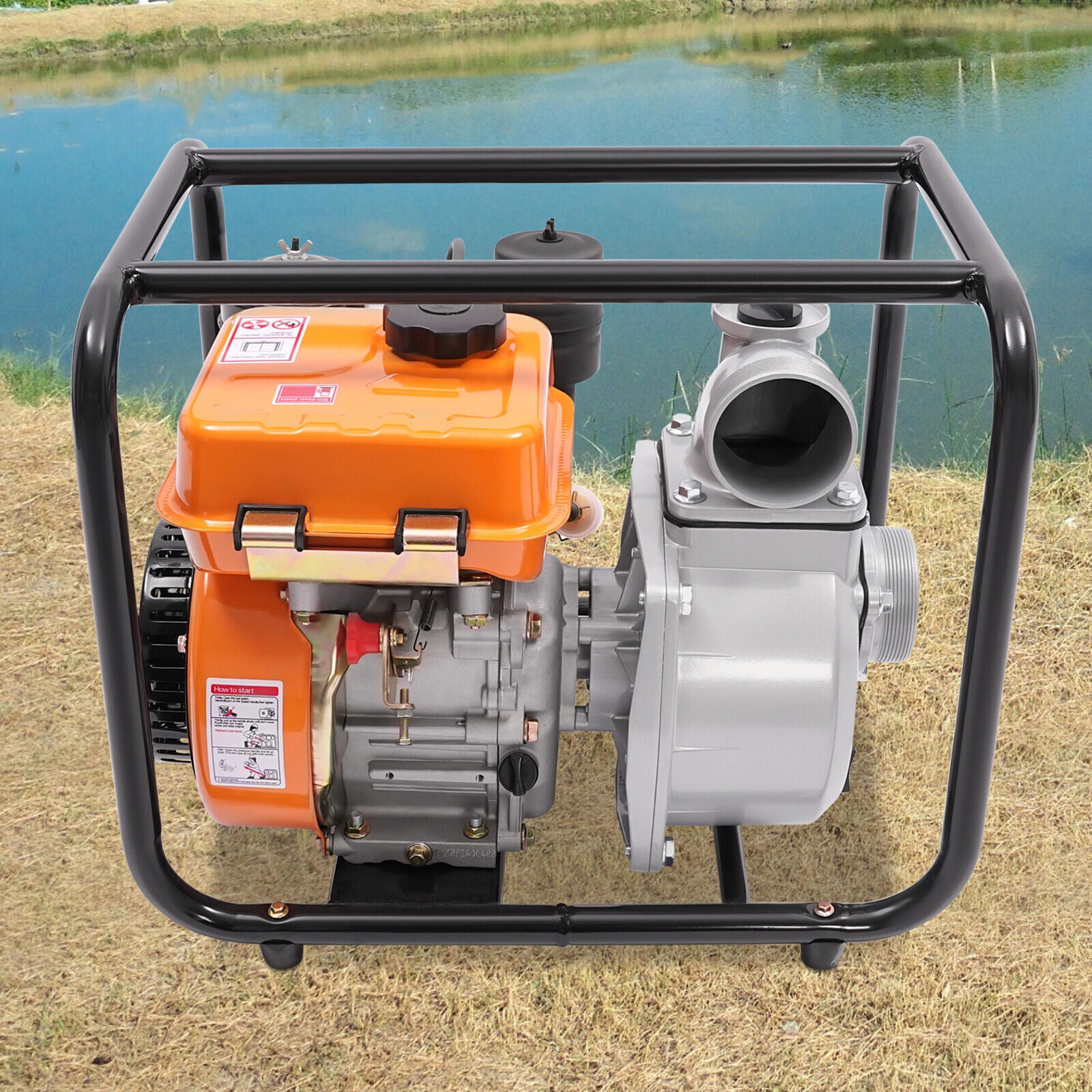 196cc Diesel Water Pump - 2.3kW, 3600rpm, 3" Inlet/Outlet with 24ft Hose for Farm & Garden Irrigation, High Flow Rate, Durable Aluminum Build