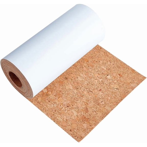196x6 Inch Adhesive Cork Roll Flexible Natural Corkboard Paper Sheets