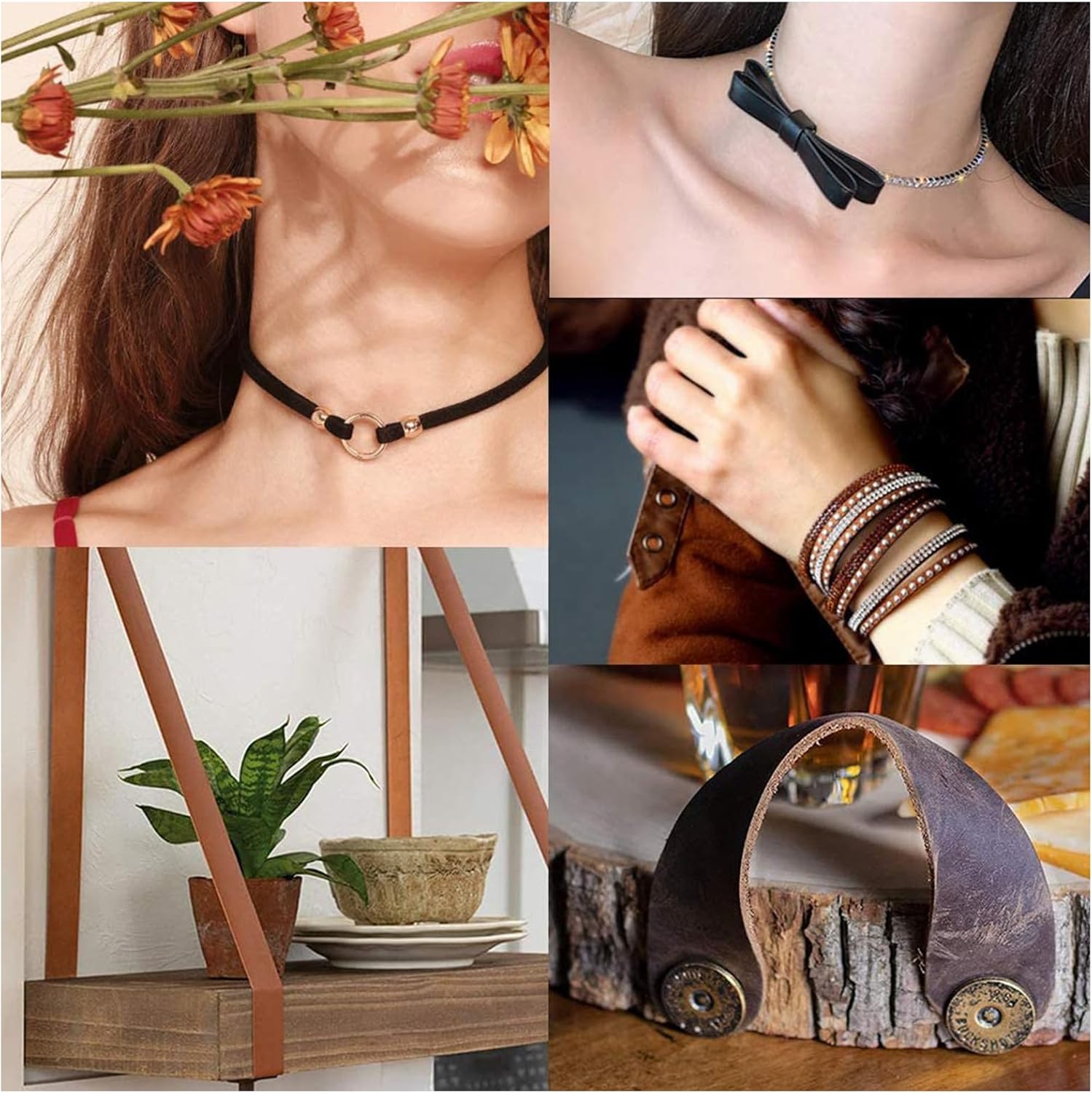 Leather String Accessory 197 Inch 10mm Black Flat Genuine Leather Cord Leather String Full Grain ...
