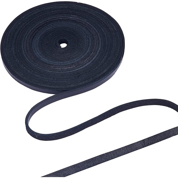 197 Inch 6mm Black Flat Genuine Leather Cord Leather String Full Grain Cord Lace Cowhide Leather Strips for Jewelry Making DIY Craft Projects Belts Keychains Black DIY