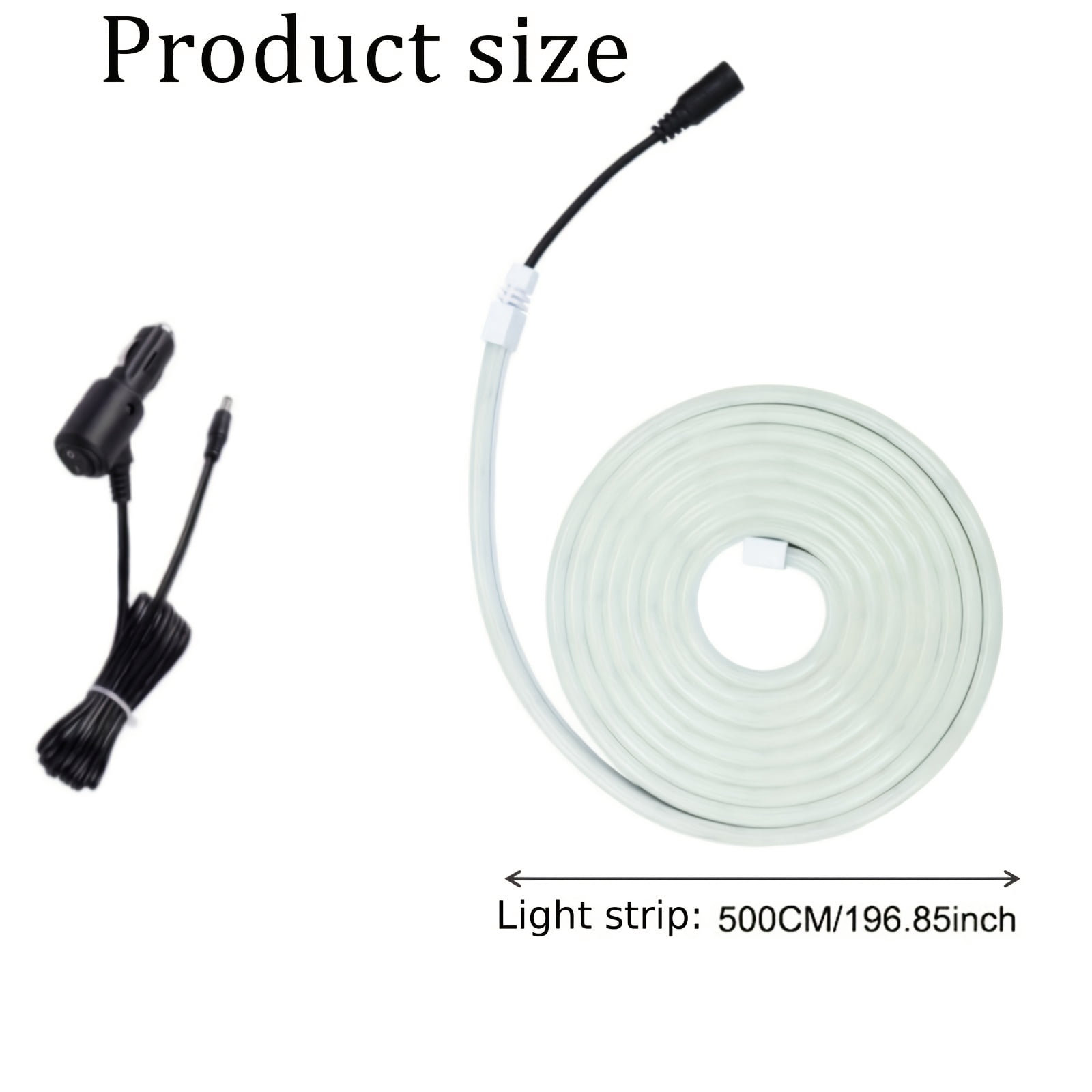 197 Inch Cool White LED Car Trunk Light Strip, DC12V Auto On/Off Sensor ...