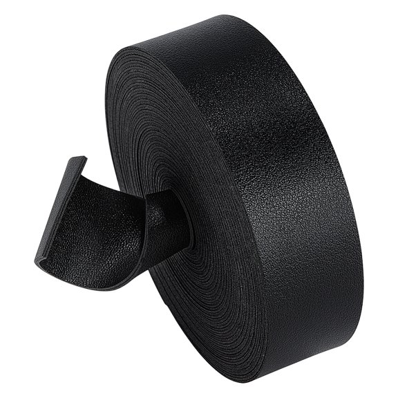197 Inch Double Sided Leather Strip 1.2 Inch Wide Lychee Pattern Leather Strap for DIY Craft Projects Pet Collars Belts Jewelry (Black)
