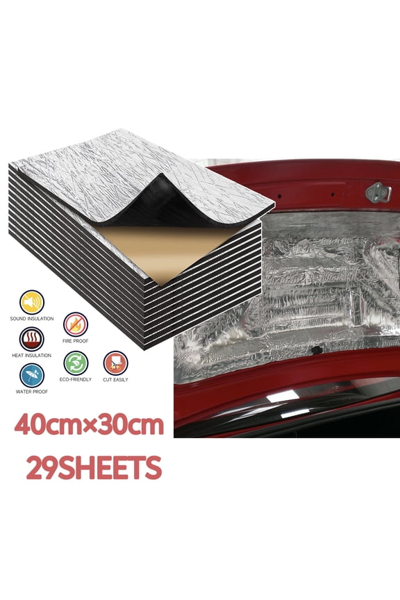 197 mil 37.45 sqft Sound Deadening,Aluminum Foil Finish Automotive Sound Deadener,Noise Insulation and Vibration Dampening Material 29 Pcs