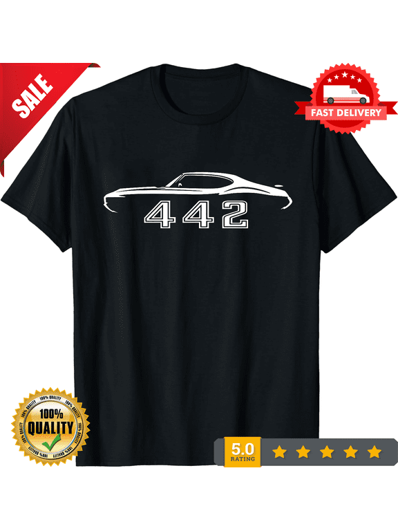 1970 1971 1972 Olds 442 Cutlass Hardtop Outline Design Tshirt NEW COLORS, ULTRA LIMITED-TH84871
