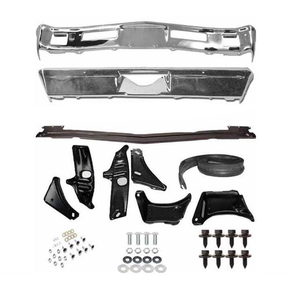 1970-72 Chevy Nova Front & Rear Bumper and Bracket Kit w/Hardware