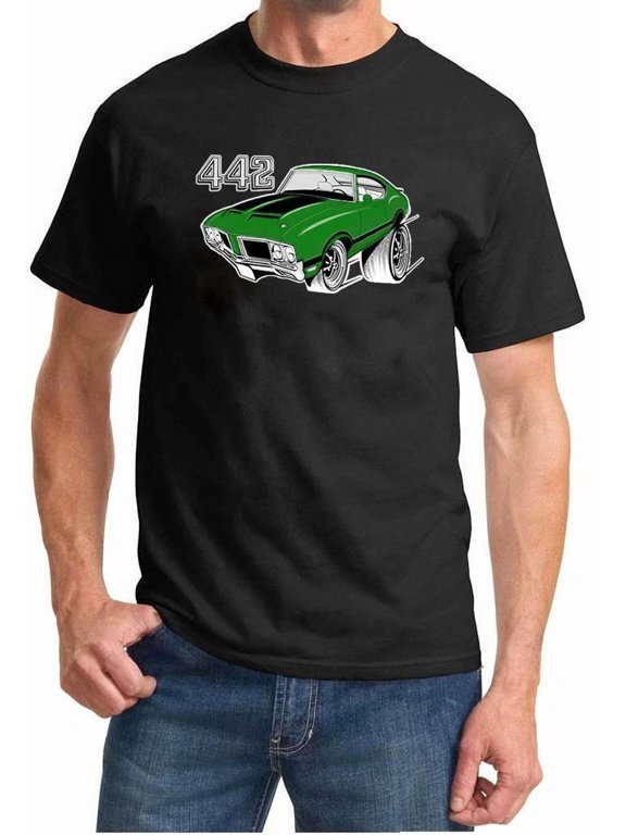1970-72 Olds 442 Cutlass Green Hardtop Full Color Retro Tshirt NEW FREE SHIP
