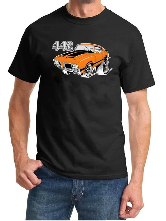 1970-72 Olds 442 Cutlass Orange Hardtop Full Color Retro Tshirt NEW FREE SHIP
