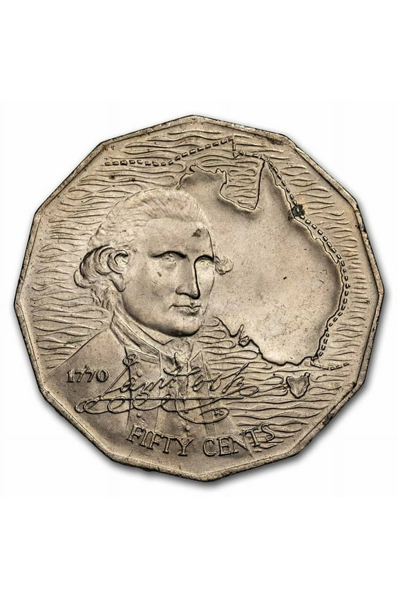 1970 Australia 50 Cent Captain Cook 200th Anniversary BU