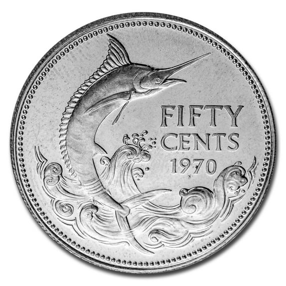 1970 Bahamas Silver 50 Cents Swordfish Proof