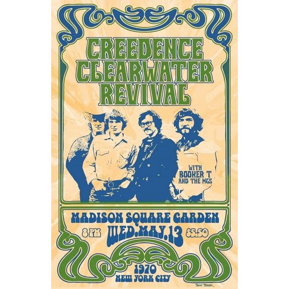 1970 CCR Creedence Clearwater Revival Poster Wall Art Print in 11 x 17 Inch Poster