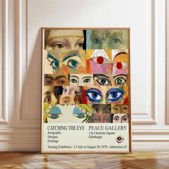 1970 Catching The Eye Collage Vintage Art Exhibition Wall Art Print, Unframed Paper Poster 8x10in