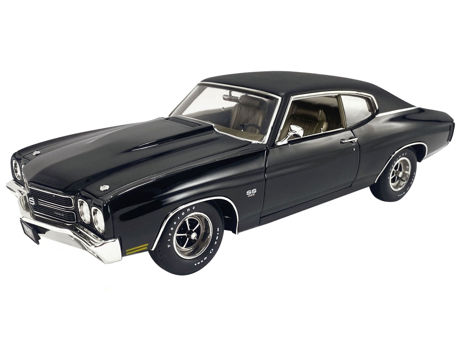 1970 Chevrolet Chevelle SS 454 Black and Gold 1/18 Diecast Model Car