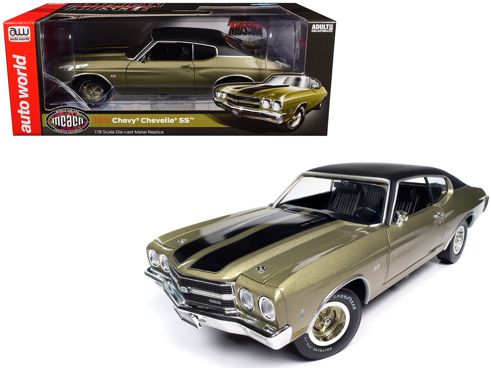 Modellauto Chevrolet Chevy Chevelle SS MCACN 1970 Tricentennial Gold Auto World 1:18 Bei