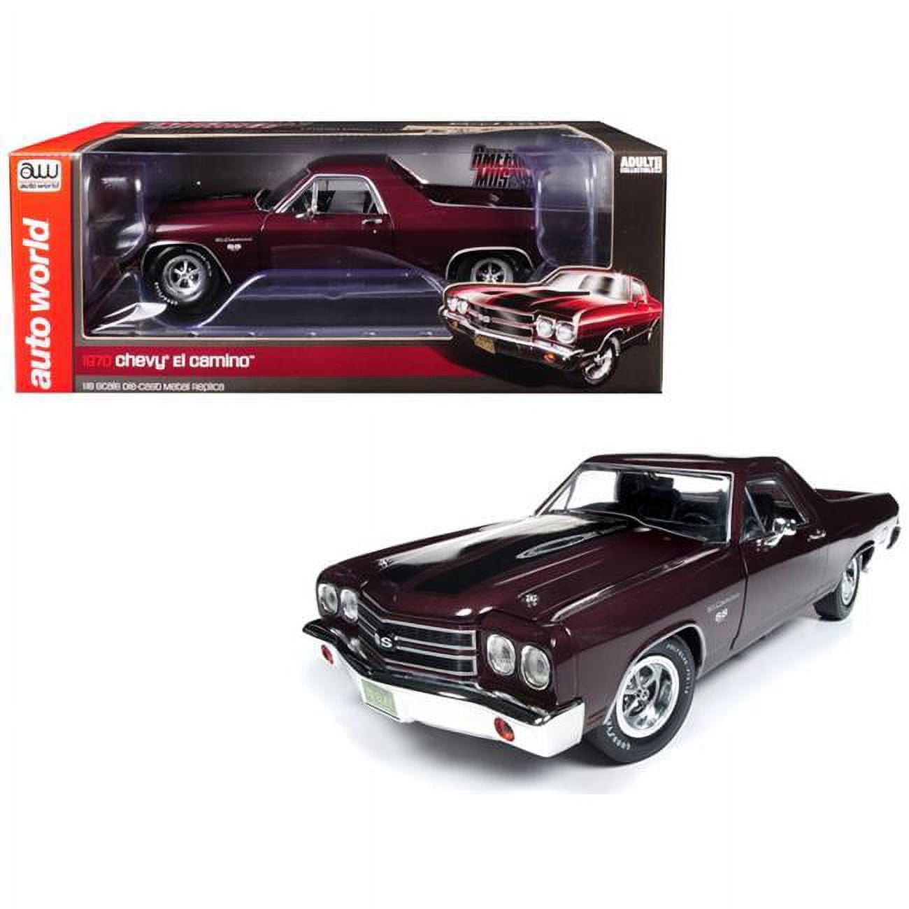 No124 ミニカー1/18箱あり 70 EL CAMINO SS454 1970 Chevrolet El Camino SS Black Cherry @th Anniversary