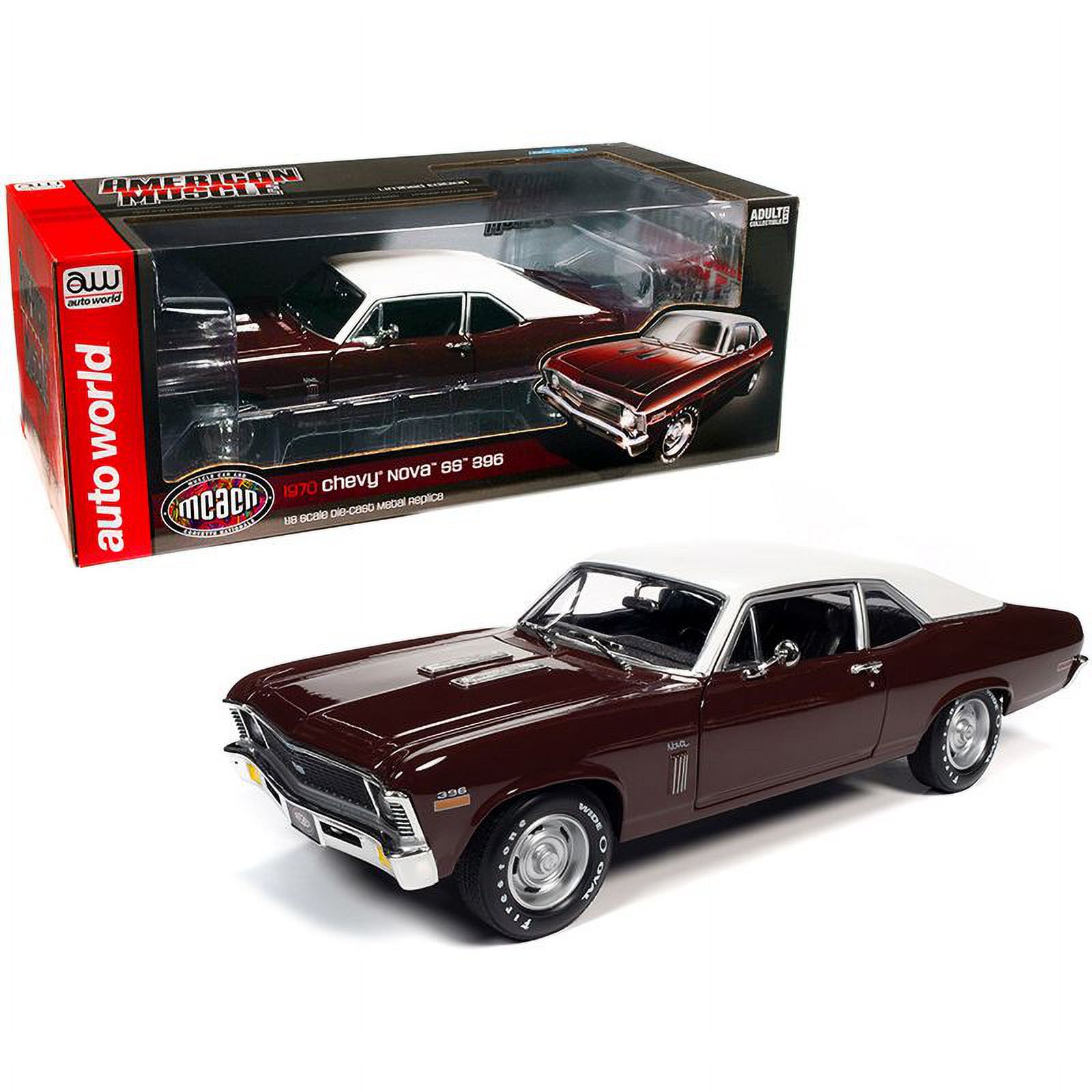 Chevrolet Nova SS 396 1970 – Autoworld 1/18, Miniature Neuve