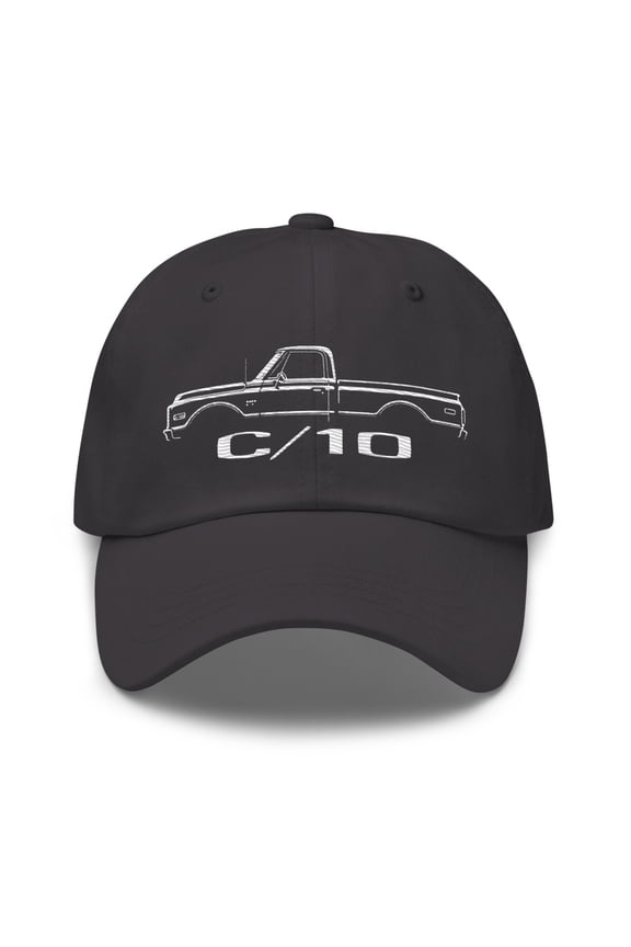 1970 Chevy C10 Dad hat for Classic Pickup Truck Enthusiasts Custom 10 Cap (Dark Grey)