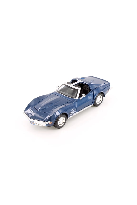 1970 Chevy Corvette T-Top, Blue - Showcasts 37202 - 1/24 Scale Diecast Model Toy Car