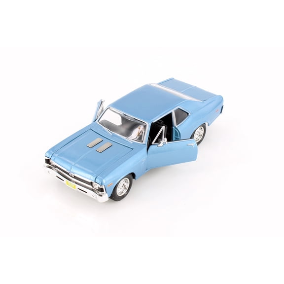 1970 Chevy Nova SS Hardtop, Blue - Showcasts 37262 - 1/24 Scale Diecast Model Toy Car