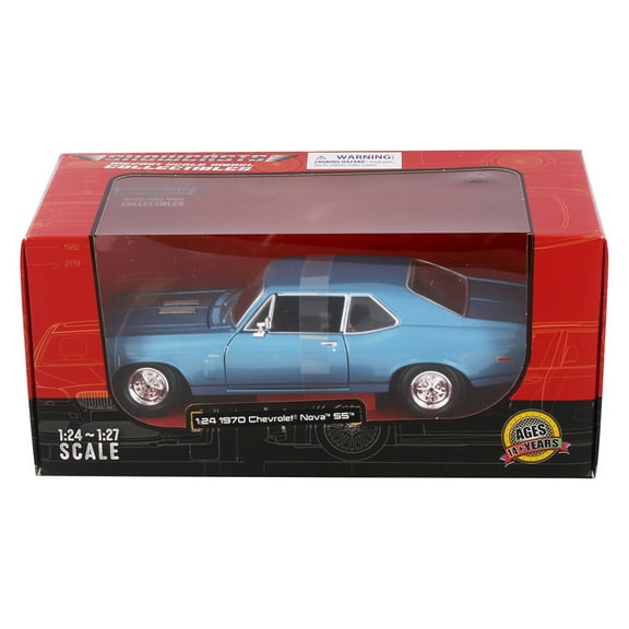 1970 Chevy Nova SS Hardtop, Blue - Showcasts 38262BU - 1/24 Scale Diecast Model Car