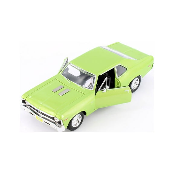 1970 Chevy Nova SS Hardtop, Lime Green - Showcasts 37262 - 1/24 Scale Diecast Model Toy Car