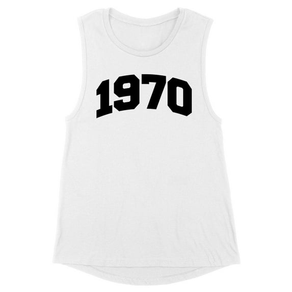 1970 College Style Women's Muscle Tank Large White
