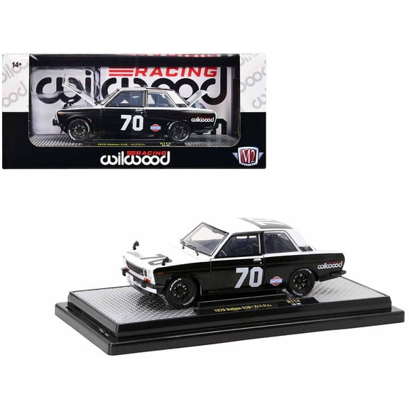 1970 Datsun 510 #70 Black and White "Wilwood Racing" Limited Edition to 6000 pieces Worldwide 1/24 Diecast Model Car by M2 Machines