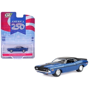 1970 Dodge Challenger Blue with Black Top "America 250 Edition" "Anniversary Collection" 18 1/64 Diecast Model Car by Greenlight