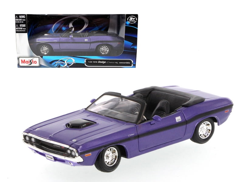 1970 Purple Diecast Dodge Challenger R/T Convertible 1:24 Model Car