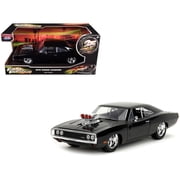 1970 Dodge Charger Black with Race Interior "The Fast and the Furious" (2001) Movie "25 Years of Fast & Furious" Series 1/24 Diecast Model Car by Jada