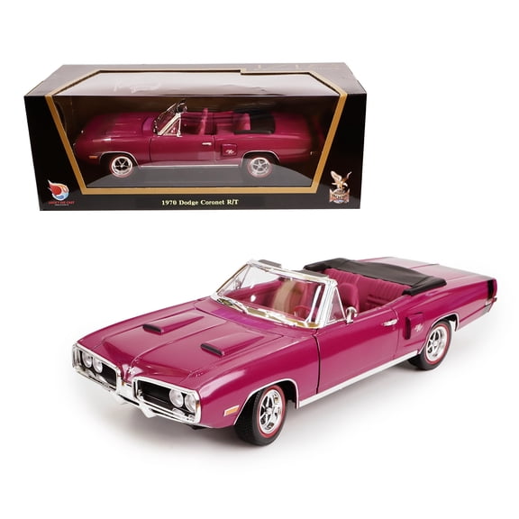 1970 Dodge Coronet R/T 1/18 Diecast Model Car by LUCKY DIE CAST - Opening Hood Doors, 426 HEMI Engine, Display Base, Collectible