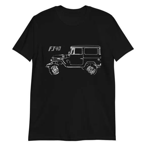 1970 FJ-40 Land Cruiser FJ40 Owner Gift Outline Art Short-Sleeve Unisex T-Shirt