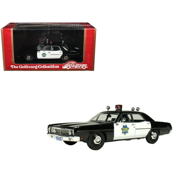 1970 Ford Custom Police Car "San Francisco Police Department" Black and White Limited Ed 1/43 Model Car by Goldvarg Collection