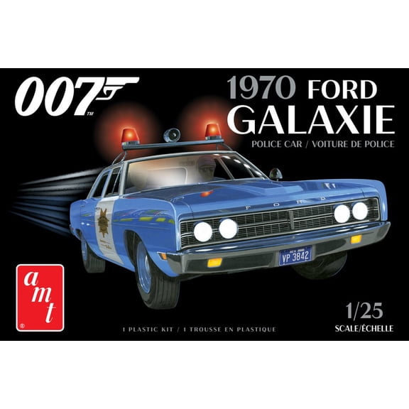 1970 Ford Galaxie Police Car, James Bond 007 - AMT AMT1172M/12 - 1/25 scale Plastic Model Kit