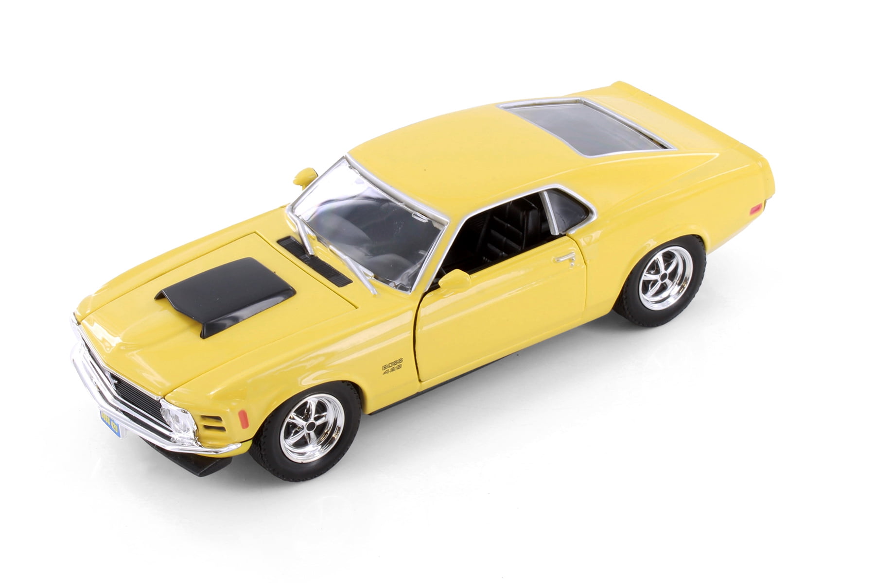 1970 Ford Mustang Boss 429 Hardtop, Yellow - Showcasts 77303D - 1/24 Scale Diecast Model Car