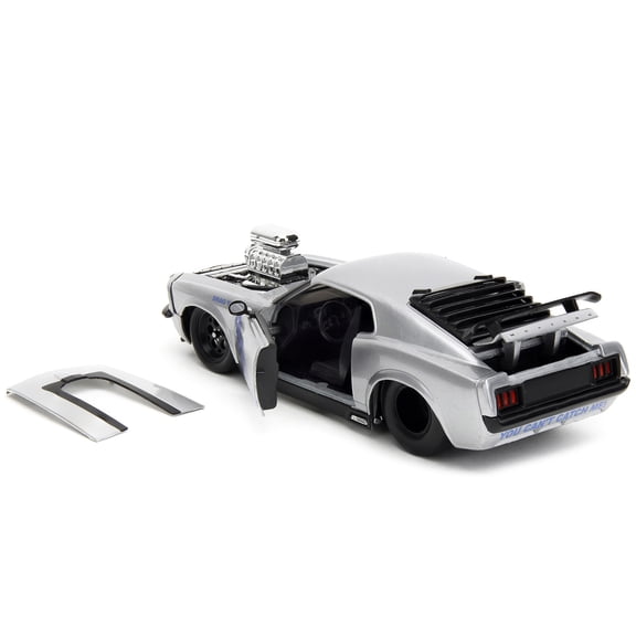 1970 Ford Mustang Boss 429 Silver Metallic "Highway Drag - Drag Trooper" "Bigtime Muscle" Series 1/24 Diecast Model Car by Jada