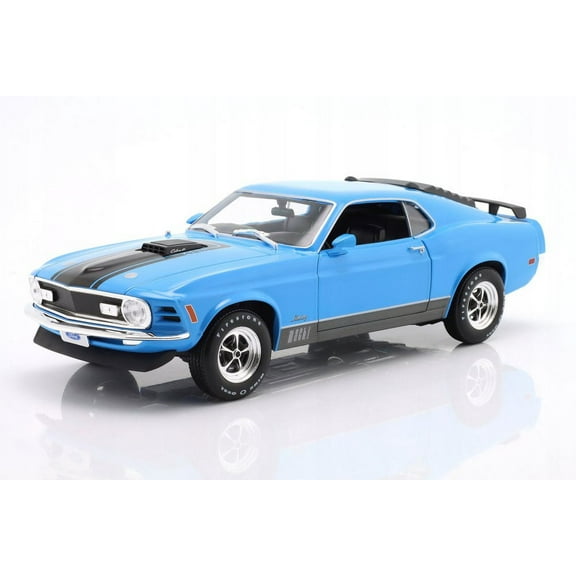 1970 Ford Mustang Mach 1 428, Blue - Maisto 31453BU - 1/18 scale Diecast Model Toy Car
