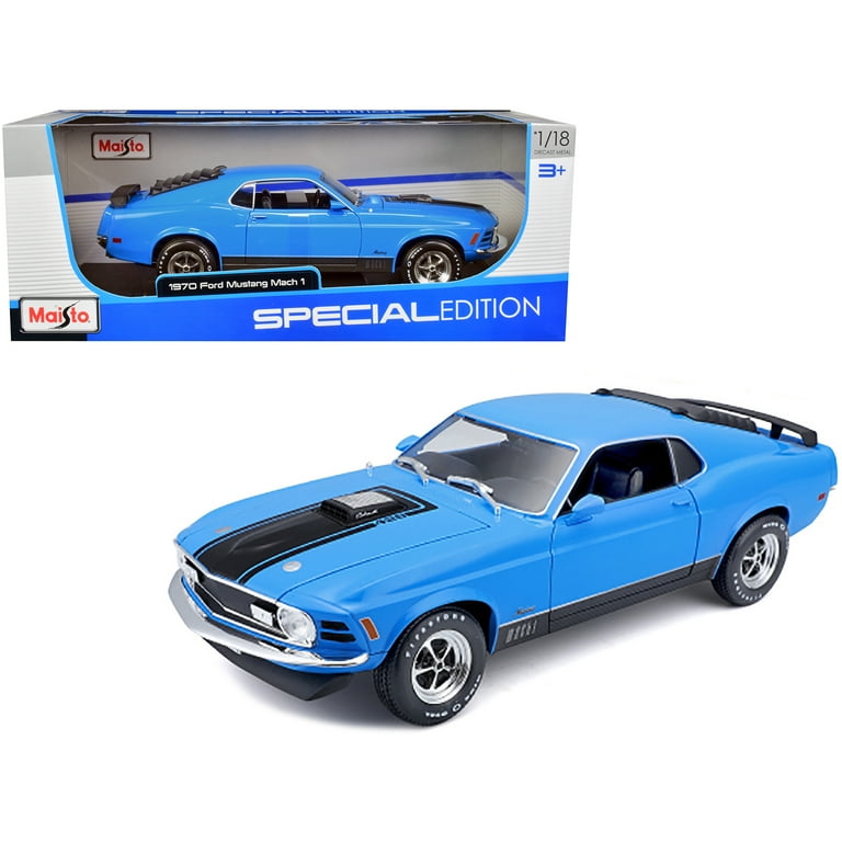 1970 Ford Mustang Mach 1 428 Blue with Black Stripes