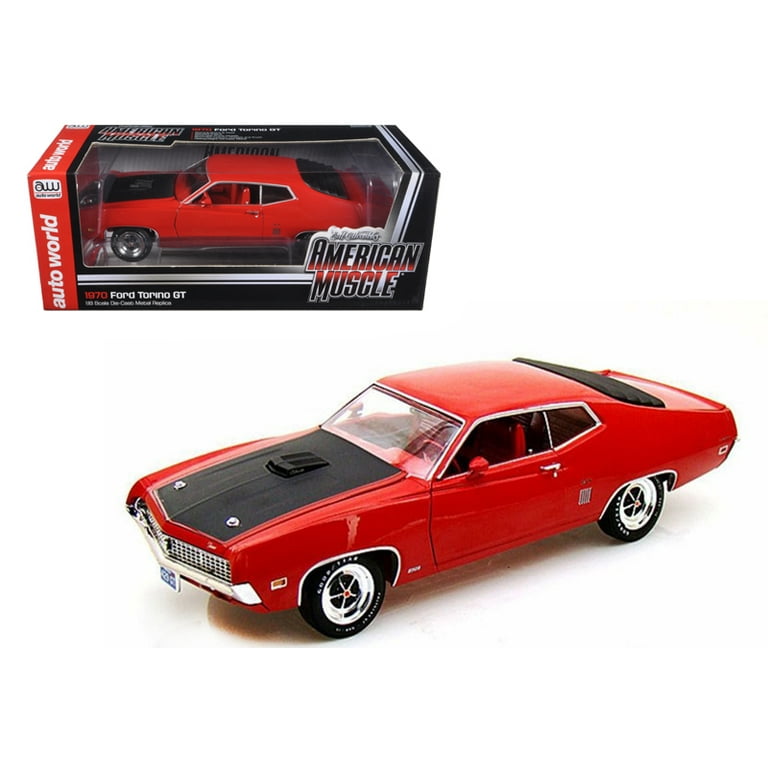 アメリカンマッスル 1/18 1970 Ford Torino GT ミニカー 1:18 1970 Ford Torino GT In Calypso Orange With Laser Stripe