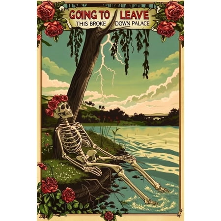 1970 GRATEFUL DEAD PROMO POSTER PRINT WALL ART THE BROKEDOWN PALACE in 11 x 17 Inch Poster