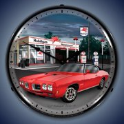 1970 GTO Mobil Gas Station Lighted Clock