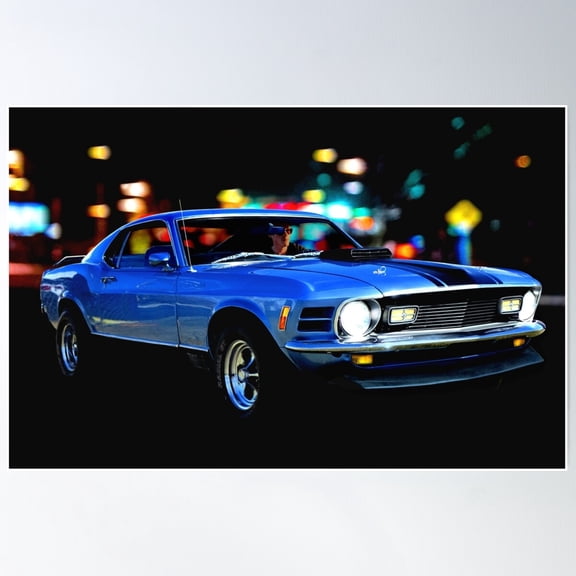 1970 Mach 1 Mustang Poster Wall Art, Modern Wall Decor, 12x18 UNFRAMED