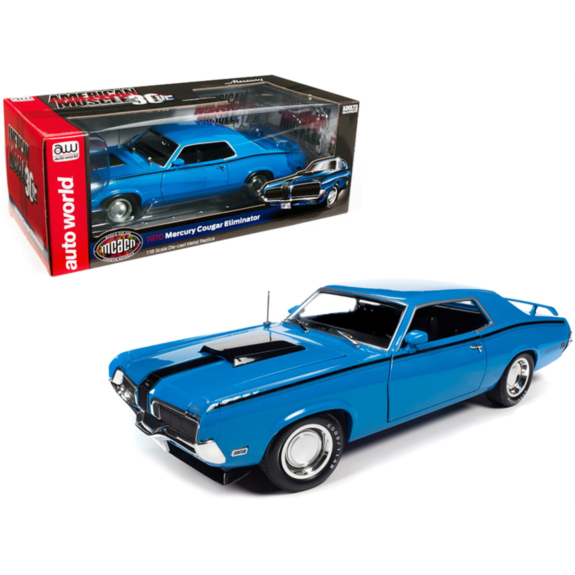 1/18 1969 MERCURY COUGAR ELIMINATOR ,MET. BLUE BY ERTL