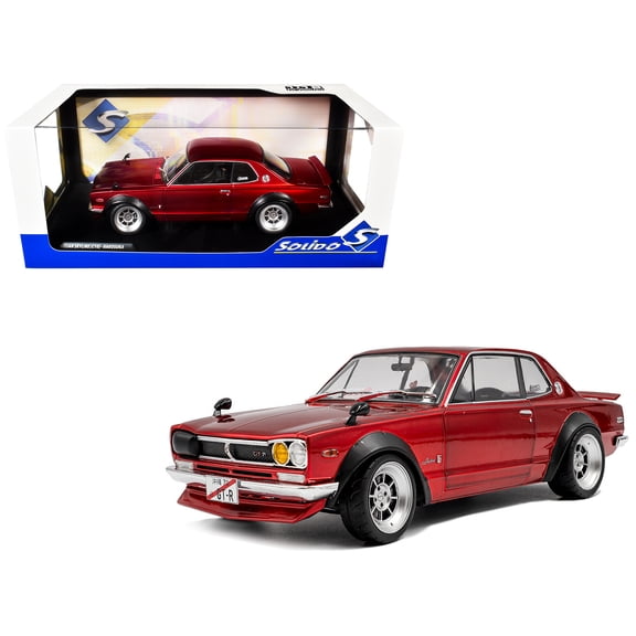 1970 Nissan Skyline (C10) Hakosuka RHD (Right Hand Drive) Red Metallic 1/18 Diecast Model Car by Solido