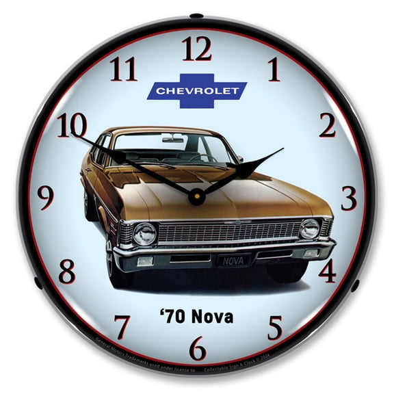 1970 Nova 2 LED Lighted Premium Wall Clock